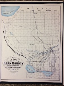 Map from 1877 showing the Kern River and Tulare Lake Basiin